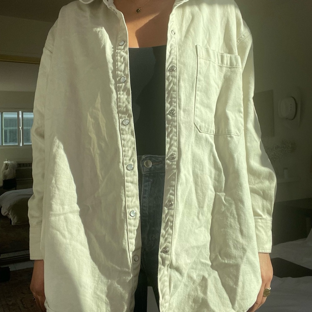 White Canvas throw over button up